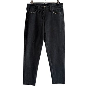 Massimo Rebecchi Italian Black Shimmer Denim Straight Leg Jeans Size 44/ US 8